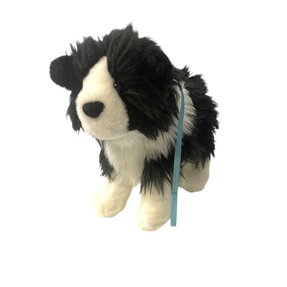 American Girl Saige's Black and White Border Collie Dog with Leash - Picture 7 of 8